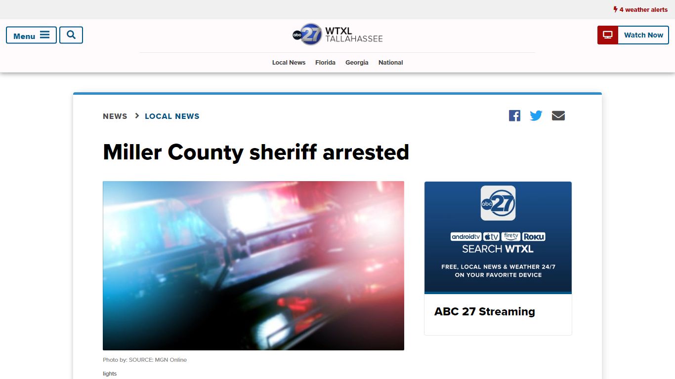Miller County sheriff arrested