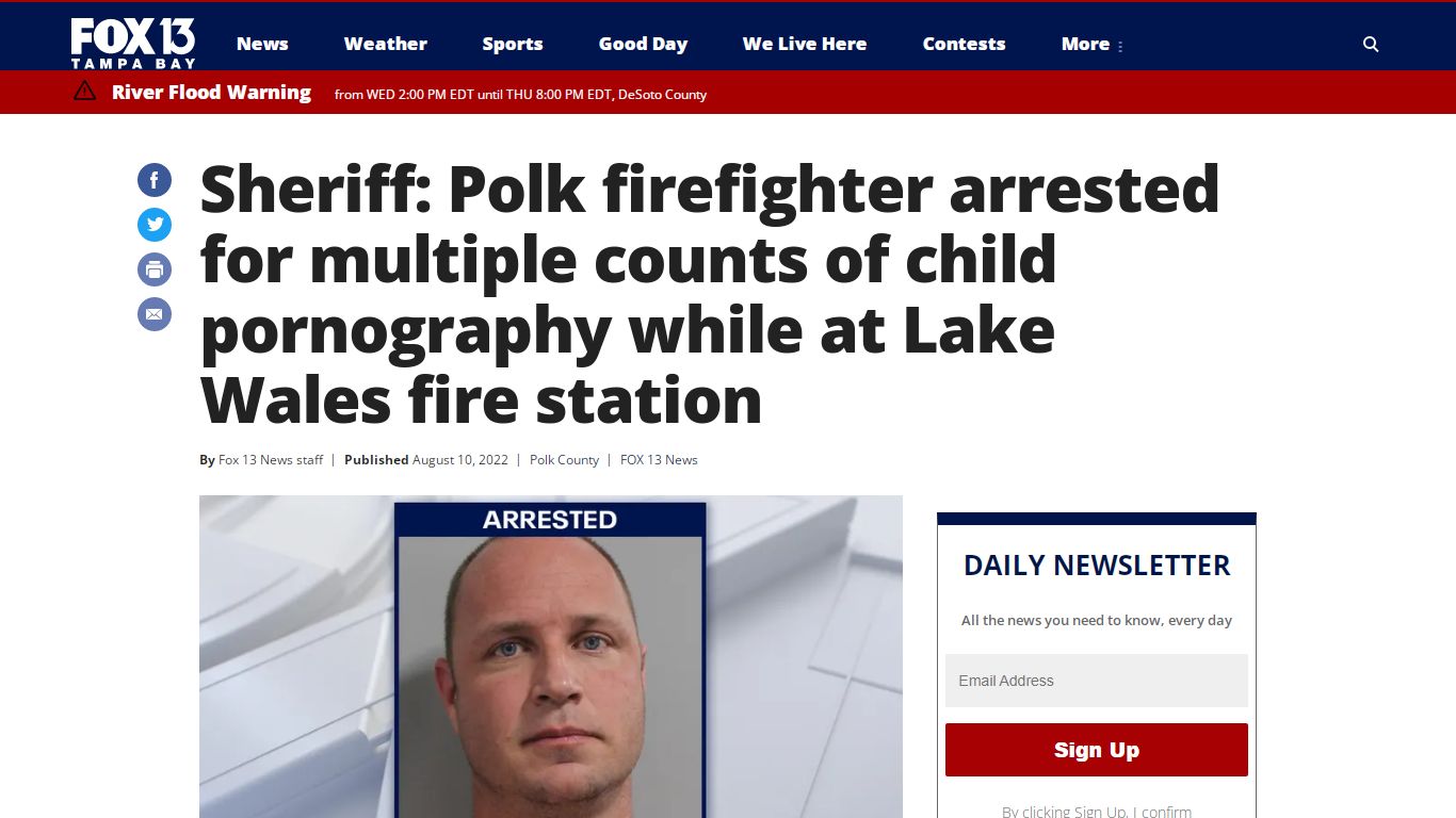 Sheriff: Polk firefighter arrested for multiple counts of child ...